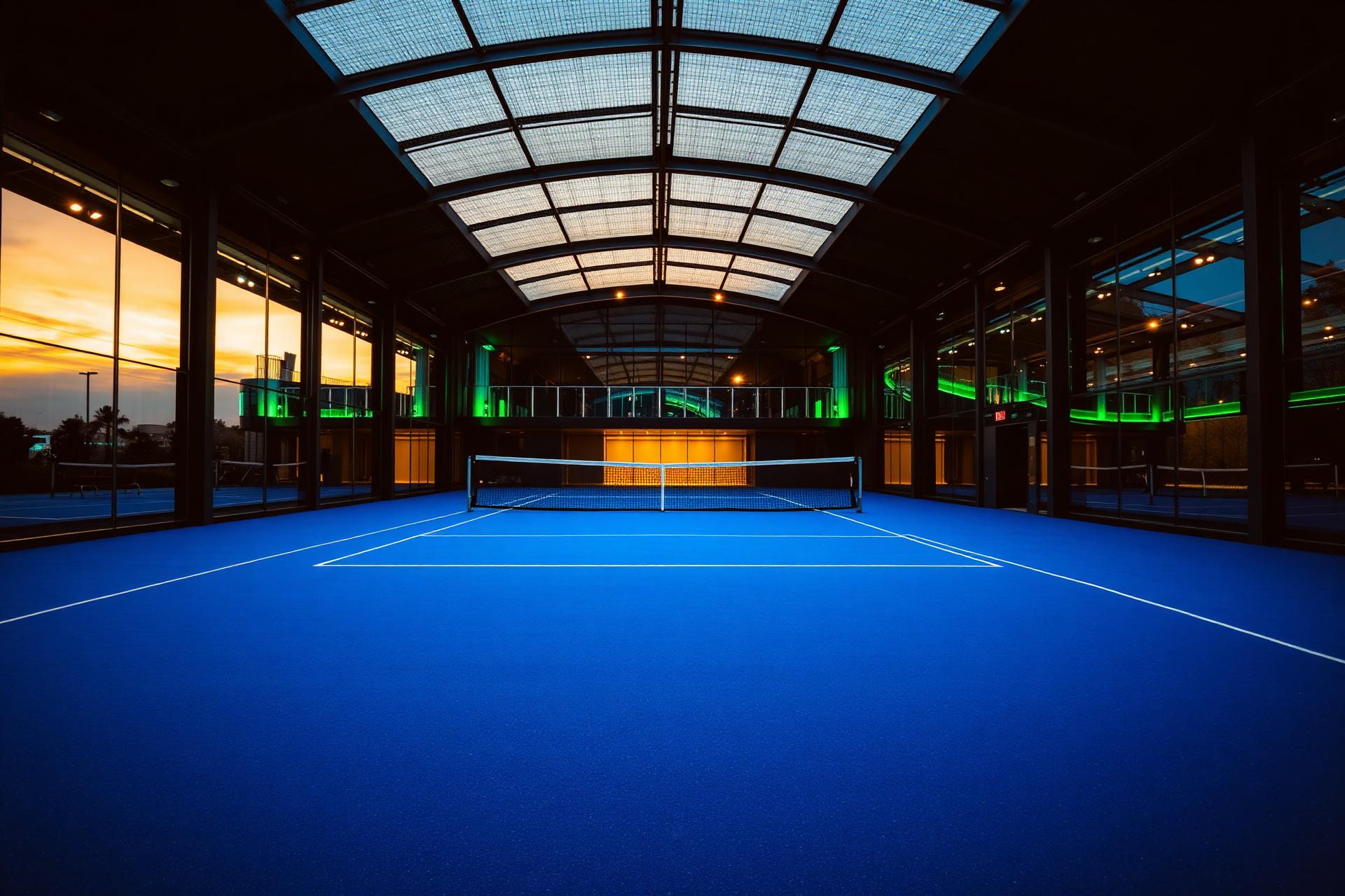 Premium Padelplatz bei Abendlicht